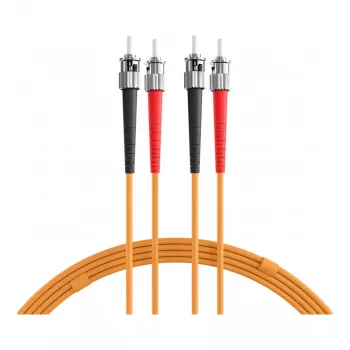 EFB Elektronik ECOFIBER Duplex ST-ST OM1 Fiber Optic Patch Cable, 3m, LSZH, Orange, 3,0mm