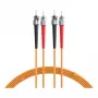 EFB Elektronik ECOFIBER Duplex ST-ST OM1 Fiber Optic Patch Cable, 3m, LSZH, Orange, 3,0mm