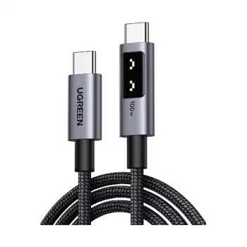 UGREEN Uno L509 100W USB-C į USB-C PD Greitojo Įkrovimo Laidas su LED 2m Juodas