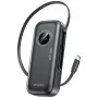 AWEI PowerBank PA-9 10000mAh 22,5W su įtraukiamu kabeliu Juoda
