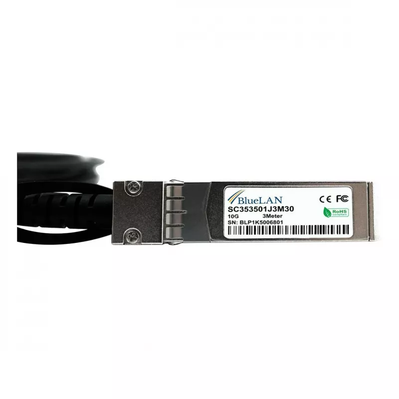 BlueOptics suderinamas Extreme Networks 10305 BlueLAN 10GBASE-CR pasyvus SFP+ į SFP+ tiesioginio prijungimo kabelis, 3m, AWG30 (10305-BL)