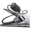 USAMS JC Series CC266 65W GaN Fast Charger 2xUSB-C 1xUSB-A su įmontuotu USB-C laidu 1,5 m Baltas