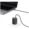 USAMS JC Series CC266 65W GaN Fast Charger 2xUSB-C 1xUSB-A su įmontuotu USB-C laidu 1,5 m Baltas