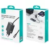 USAMS JC Series CC266 65W GaN Fast Charger 2xUSB-C 1xUSB-A su įmontuotu USB-C laidu 1,5 m Baltas
