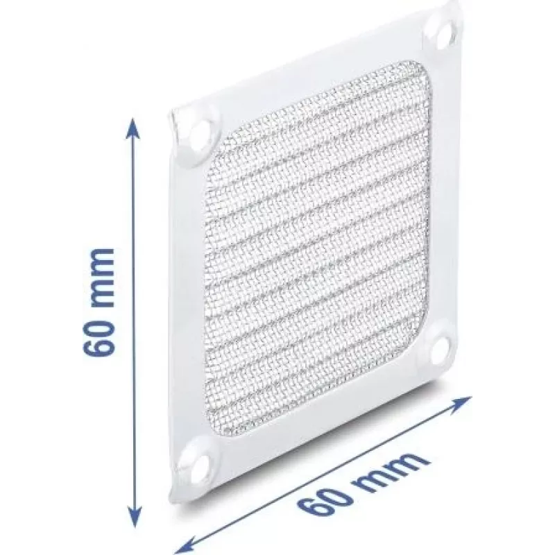 Delock Fan Grill 60 x 60 mm Aluminium – Fan Dust Filter with Stainless Steel Mesh (67455)