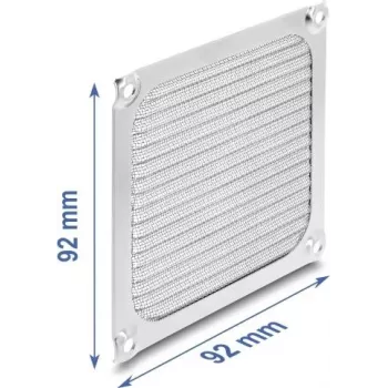 Delock Fan Grill 92 x 92 mm Aluminium – Fan Dust Filter with Stainless Steel Filter Mesh (67457)