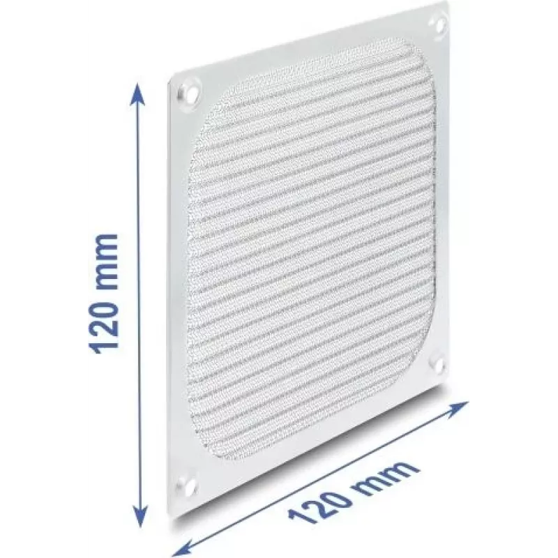 Delock Fan Grill 120 x 120 mm Aluminium – Fan Dust Filter with Stainless Steel Filter Mesh (67458)