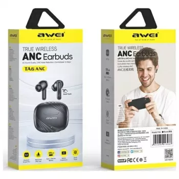 AWEI TA6 ANC Bluetooth ausinės juodos