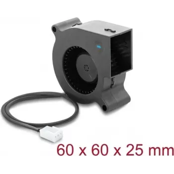 Delock Blower Fan 12 V DC 60 x 60 x 25 mm with 3-Pin Fan Connector, Black (67492)