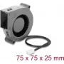 Delock Radial Fan / Blower Fan 12 V DC 75 x 75 x 25 mm su 3 kontaktų ventiliatoriaus jungtimi, juoda (67494)
