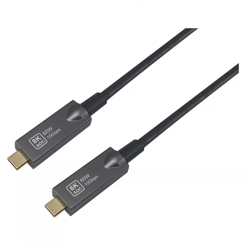 Equip USB-C 3.2 į USB-C aktyvus optinis laidas (AOC) 8K 60W PD 10m juodas