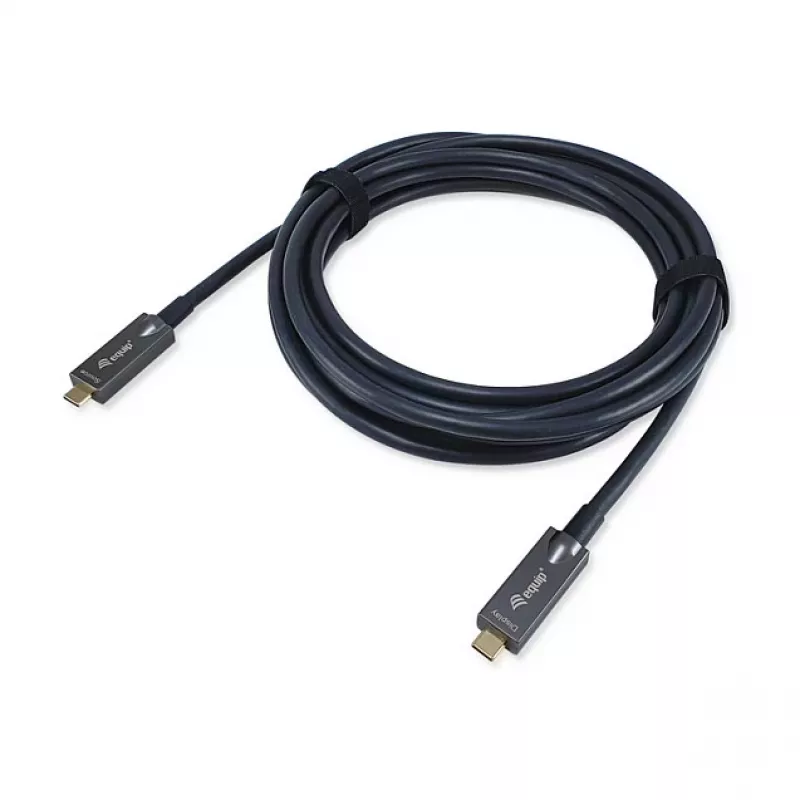 Equip USB-C 3.2 į USB-C aktyvus optinis laidas (AOC) 8K 60W PD 10m juodas