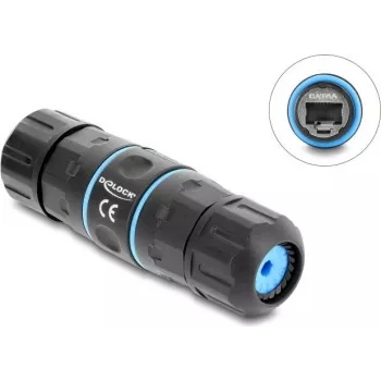 Delock RJ45 Female to RJ45 Female Cable Connector Cat.6A with M20 x 1,5 mm Thread Short Design IP68 Dustproof and Waterproof (90658)