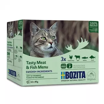 BOZITA Tasty Meat & Fish Menu in Jelly - šlapias kačių maistas 12 x 85 g