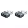 Good Connections USB 2.0 Adapter USB-A Male to USB-C Female Aluminium Housing Grey 2-Pack