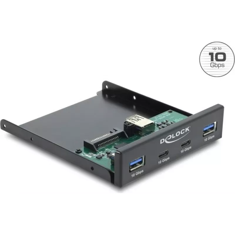 Delock priekinis skydelis 3,5 colio USB 10 Gbps 2 x USB Type-C + 2 x USB Type-A (64369)