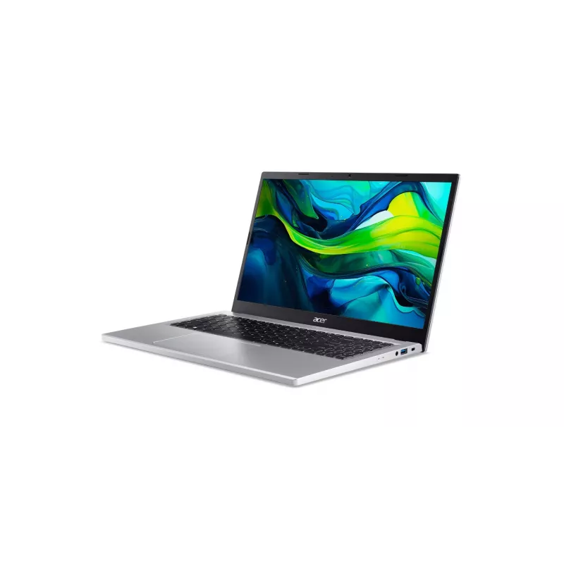Nešiojamas kompiuteris Acer Aspire Go 15 AG15-32P-39R2DX - Intel Core 3 N355, 15.6 inch Full HD IPS, 8 GB RAM, 128 GB SSD + 256 GB SSD, Windows 11 Home, sidabrinis