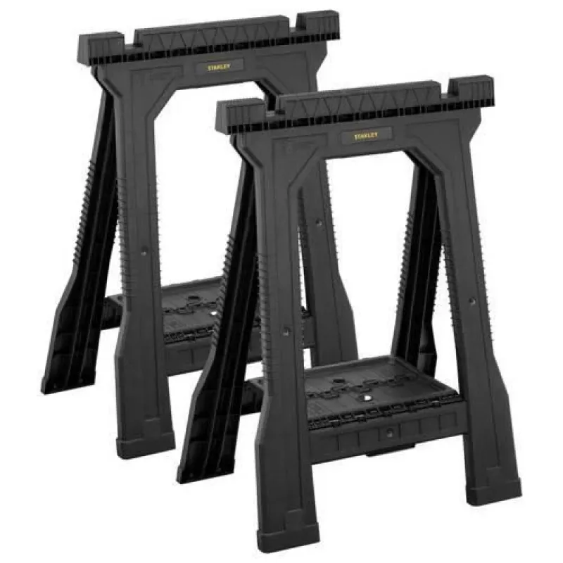 STANLEY Rack-horse Junior 2 vnt. Twin Pack Sulankstomi Pjovimo Ožiai, 360 kg Keliamoji Galia, Juoda/Geltona