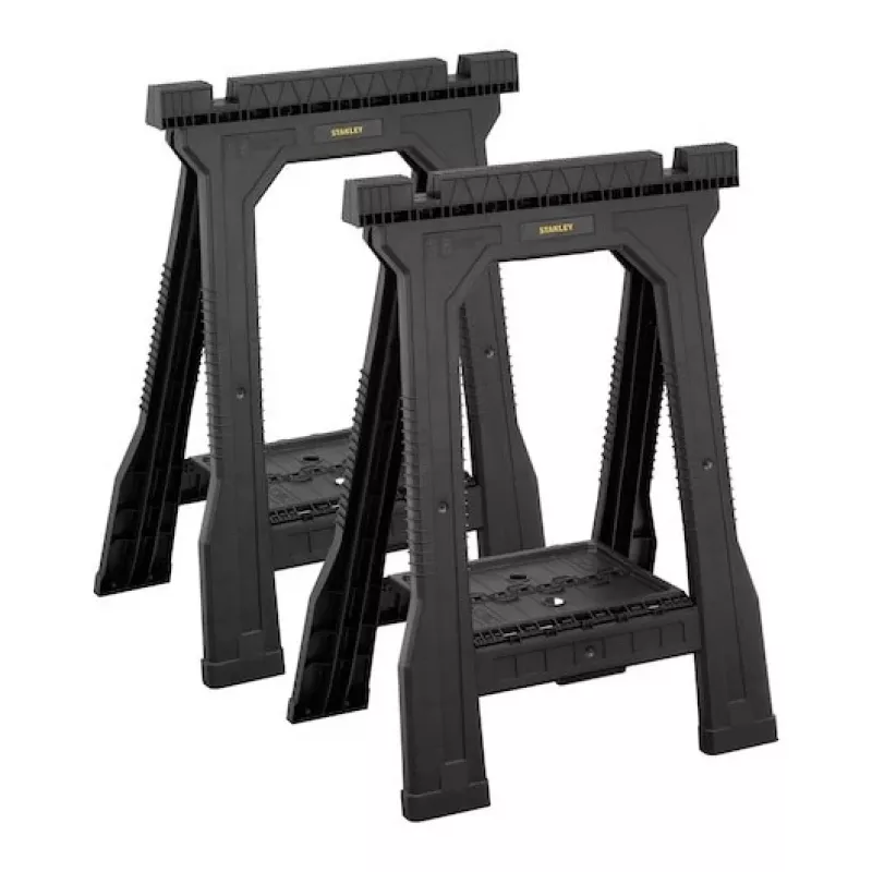 STANLEY Rack-horse Junior 2 vnt. Twin Pack Sulankstomi Pjovimo Ožiai, 360 kg Keliamoji Galia, Juoda/Geltona