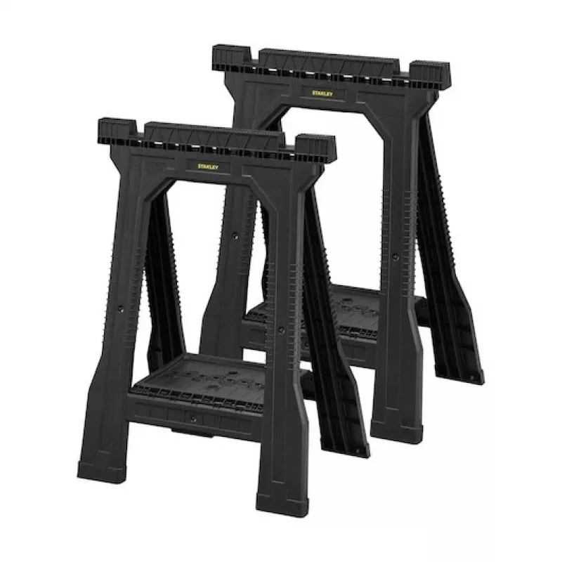 STANLEY Rack-horse Junior 2 vnt. Twin Pack Sulankstomi Pjovimo Ožiai, 360 kg Keliamoji Galia, Juoda/Geltona
