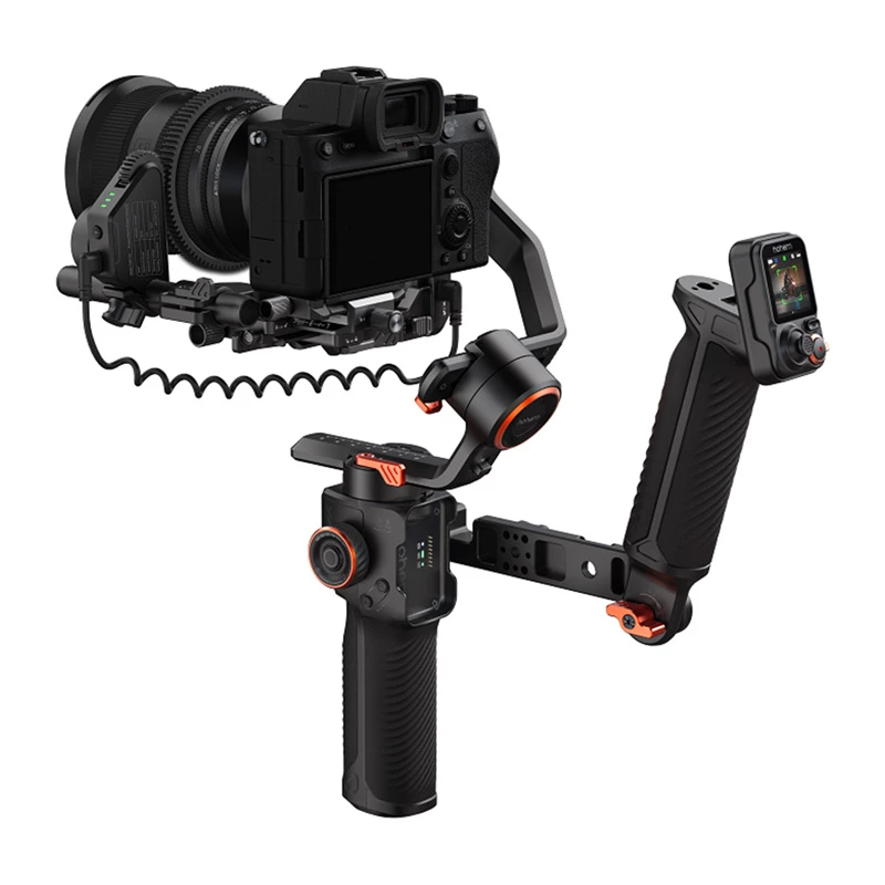 Hohem iSteady MT3 Pro gimbal rinkinys – 3 ašių stabilizatorius su AI sekimu ir nuotolinio valdymo pulteliu