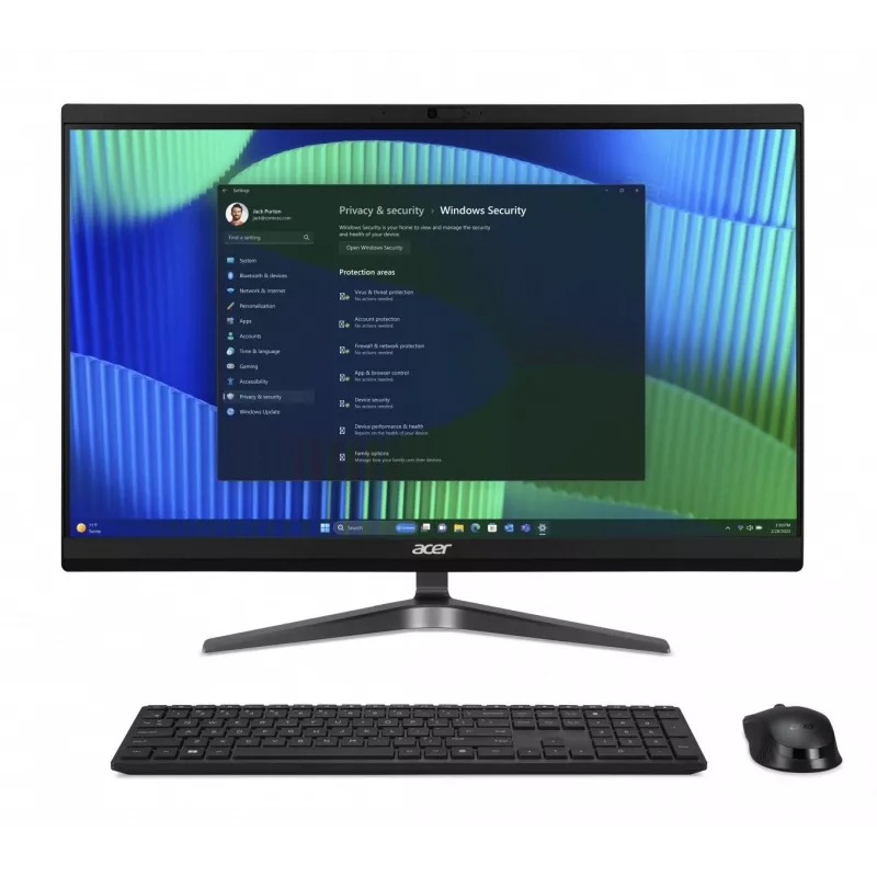 Acer Veriton Vero VZ2724G All-in-One kompiuteris, 23,8 inch FHD IPS, Intel Core i5-14400, 8 GB DDR5, 512 GB SSD, Windows 11 Pro, juodas