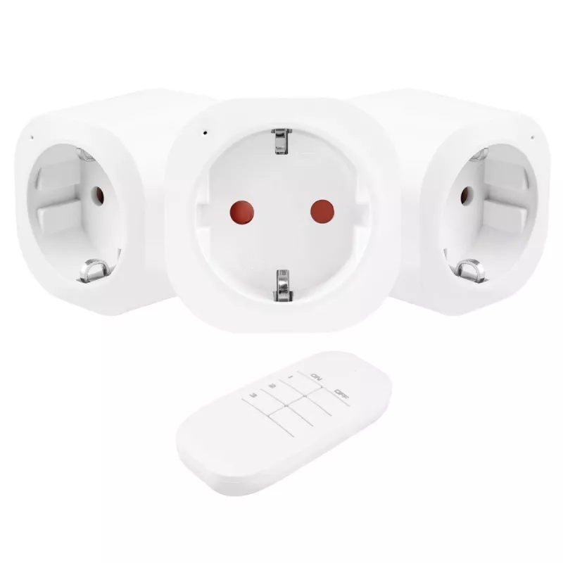 GREENBLUE GB313 F nuotoliniu valdymu maitinimo blokas su 3 kištukiniais lizdais, 433,92 MHz RF nuotolinio valdymo pultu, 2300W, F tipo