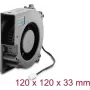 Delock Radialinis Pūtimo Ventiliatorius 12 V DC 120 x 120 x 33 mm su 3 Kontaktų Jungtimi, Juodas (67497)