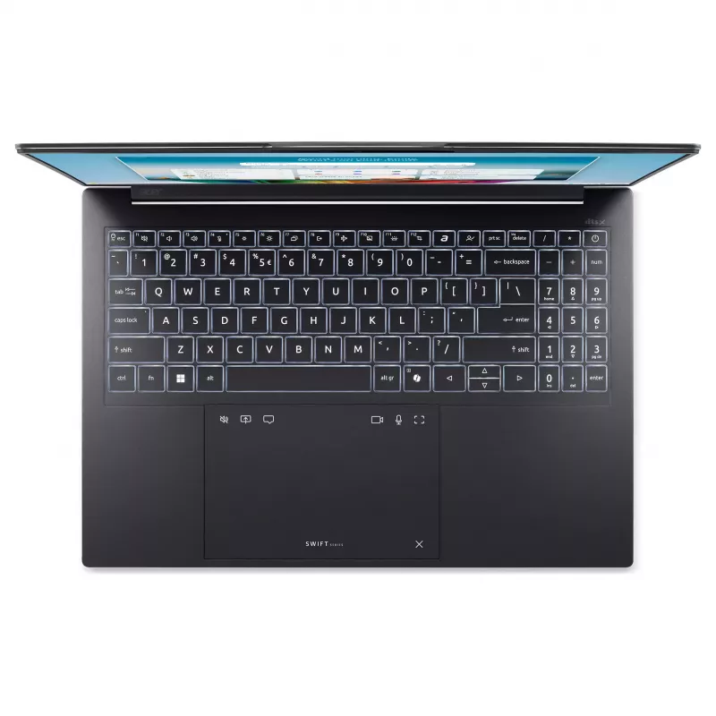 Acer Swift Go 16 AI OLED SFG16-I71-77NZ Nešiojamas Kompiuteris, Intel Core Ultra 7 355, 16GB LPDDR5X, 512GB SSD, 16 inch 3.2K OLED, Windows 11 Home, Vokiška Klaviatūra