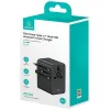 USAMS Travel Adapter CC310 70W 3xUSB-C US/AU/EU/UK Black