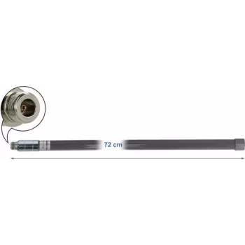 Delock LPWAN 433 + 868 MHz antena su N moteriška jungtimi, 2 dBi, 72 cm, įvairiakryptė, lauko, pilka