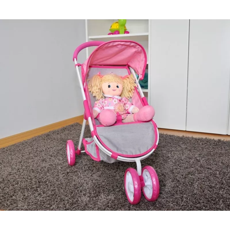 MILLY MALLY Lėlių vežimėlis Susie Prestige - Rožinė/Pilka/Balta