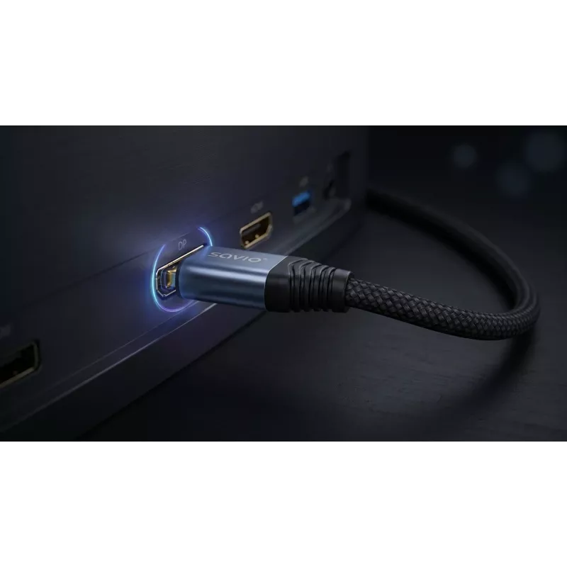 SAVIO CL-209 DisplayPort 2.1 laidas 1m juodas