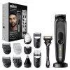 Braun MGK7491 17-in-1 Multi-Grooming Style Kit, juoda/sidabrinė, belaidis, Li-Ion, 100 min. veikimo laikas