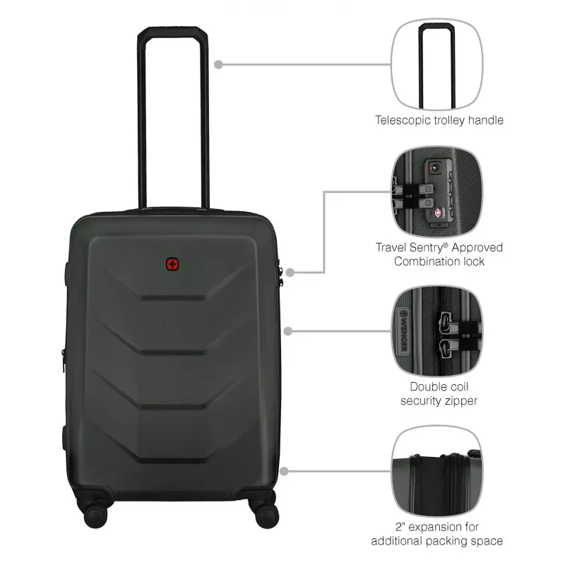 WENGER Prymo Medium Hardside Case (Anthracite, 59 Liters)