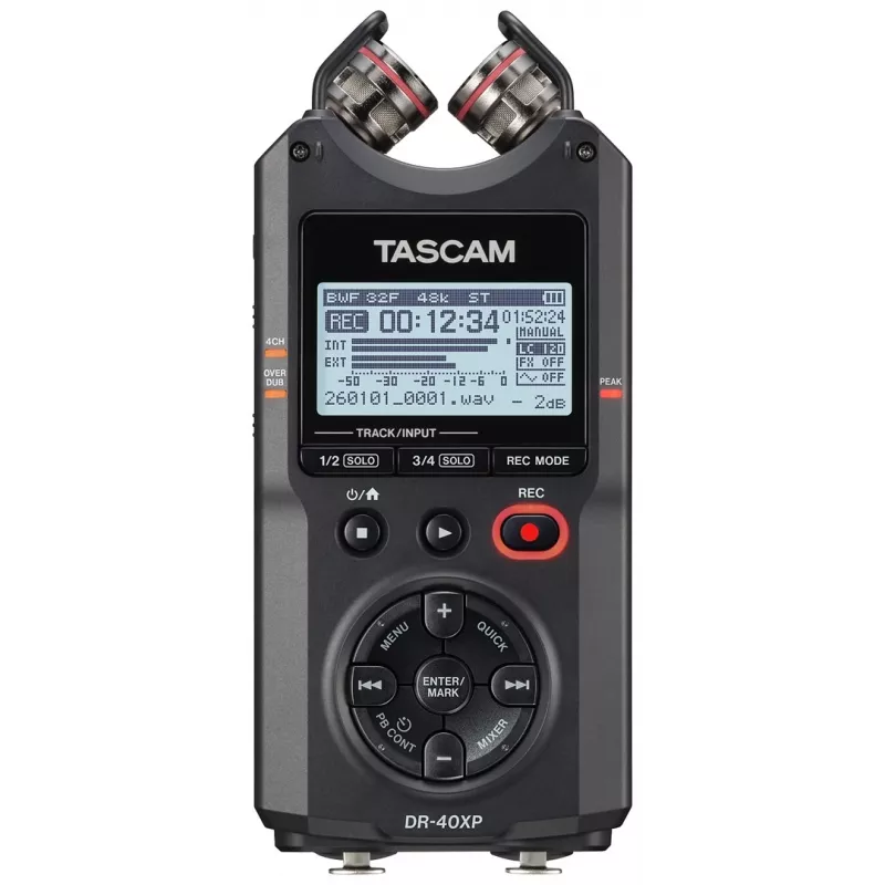 Tascam DR-40XP nešiojamas skaitmeninis diktofonas su USB garso sąsaja