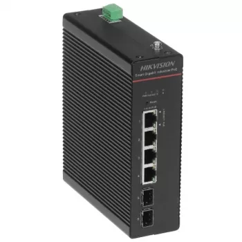 Hikvision DS-3T1506HP-SI-4P2F(O-STD)/NO POWER UNIT - Nevaldomas Gigabit PoE++ jungiklis - 4 PoE+ prievadai + 2 SFP jungtys - 60W biudžetas