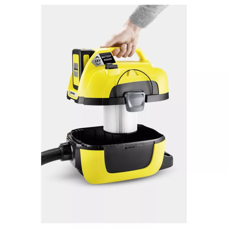Kärcher WD 1 Compact Battery Set šlapio ir sauso siurblys, 15L, 1000W