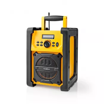 Nedis FM Radio RDFM3100YW - nešiojamas FM radijas su Bluetooth ir AUX, IPX5, geltonas