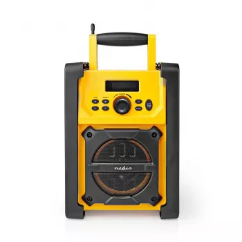 Nedis FM Radio RDFM3100YW - nešiojamas FM radijas su Bluetooth ir AUX, IPX5, geltonas