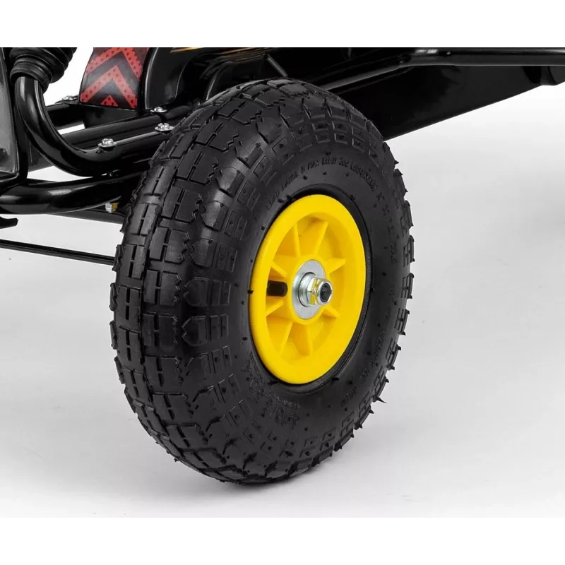 MILLY MALLY Pedal Go-Kart Thor Black, Steel Frame, EVA Foam Wheels, Hand Brake, Forward/Reverse, for Kids 3-8 Years, Max Load 30 kg