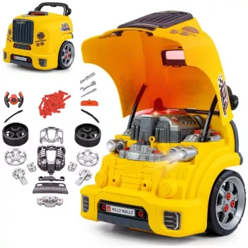 MILLY MALLY Mechanic Workshop Set with Disassembled Engine N-Gine Yellow
