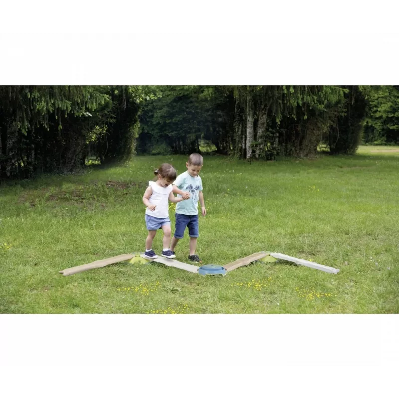 Smoby Life Balance Beam Set vaikams - 10 dalių modulinis pusiausvyros takas su laipteliais, vidaus / lauko naudojimui, nuo 2 metų