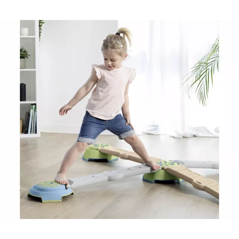 Smoby Life Balance Beam Set vaikams - 10 dalių modulinis pusiausvyros takas su laipteliais, vidaus / lauko naudojimui, nuo 2 metų