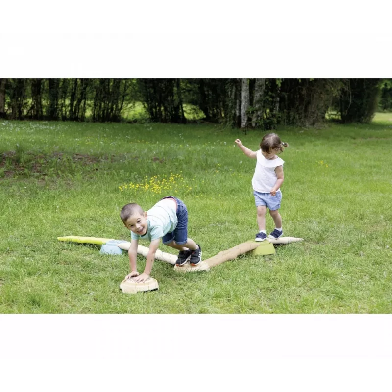 Smoby Life Balance Beam Set vaikams - 10 dalių modulinis pusiausvyros takas su laipteliais, vidaus / lauko naudojimui, nuo 2 metų