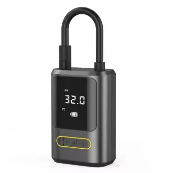 EXTRALINK nešiojamas oro kompresorius su 4000 mAh baterija, 80 W galia, 150 PSI, power bank funkcija ir LED žibintuvėliu