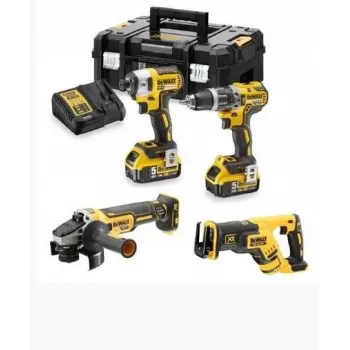 DEWALT DCK440P2T-QW 18V 4 dalių belaidis kombinuotas rinkinys (2x5.0Ah, XR Li-Ion, bešepetėliai)