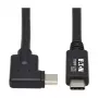 Eaton Tripp Lite Series USB-C laidas (M/M) - USB 3.2 Gen 2, Thunderbolt 3, 100W PD įkrovimas, stačiu kampu, juodas, 1 m (3,3 pėdos)
