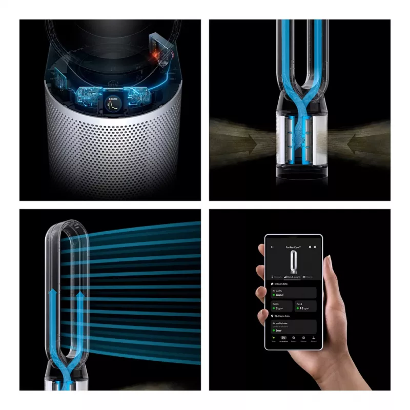 Dyson Purifier Cool PC1 Oro Valytuvas ir Aušinimo Ventiliatorius Sidabrinis/Baltas