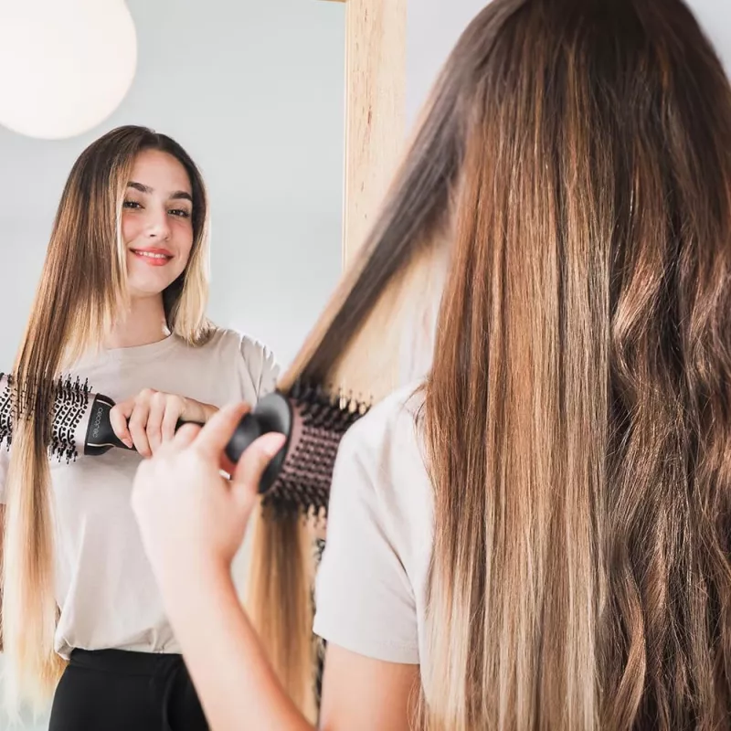 Cecotec CeramicCare Unique Hot Air Styling Brush 1200W 3 Heating Levels Black/Rose Gold